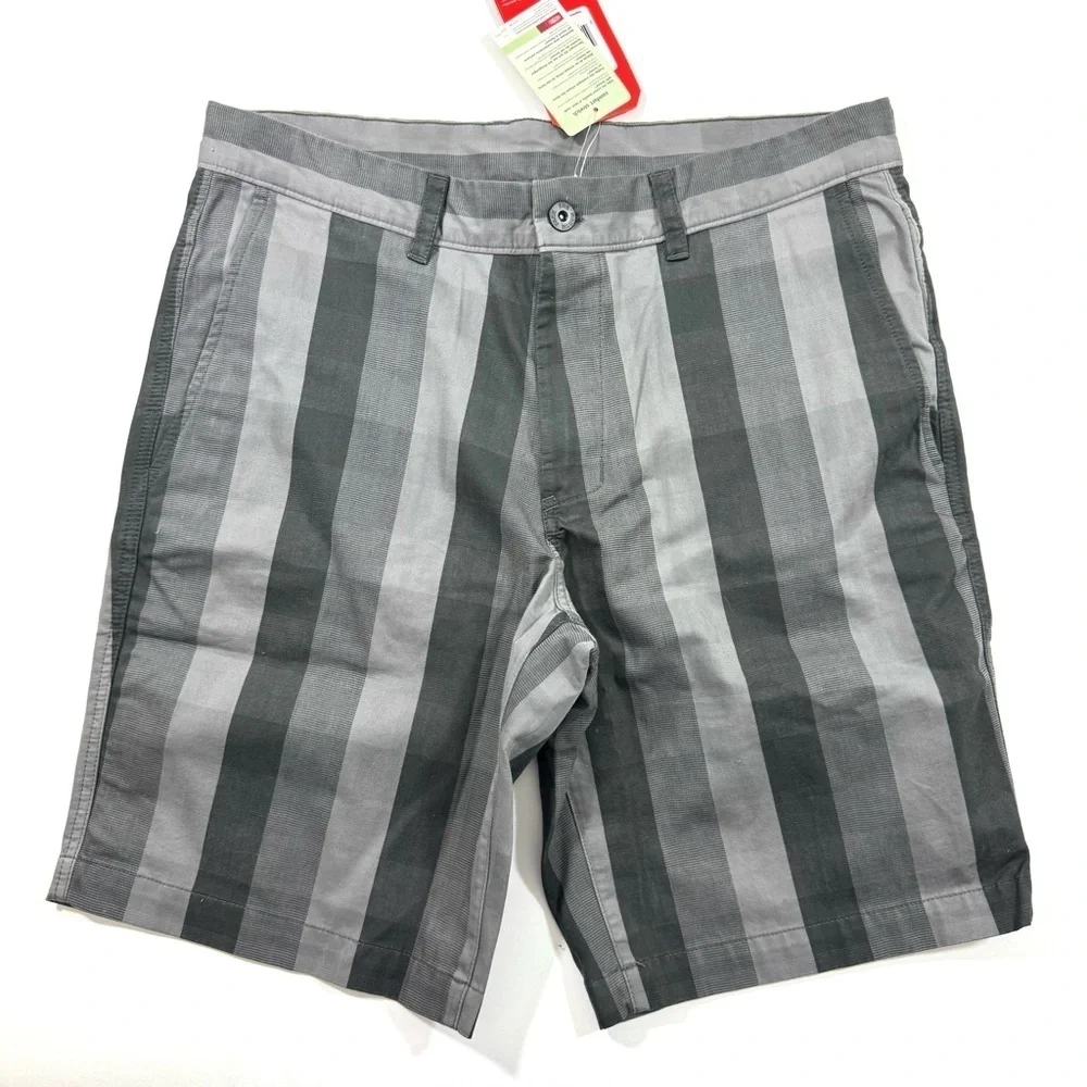 New The North Face Narrows Plaid Shorts Asphalt Grey